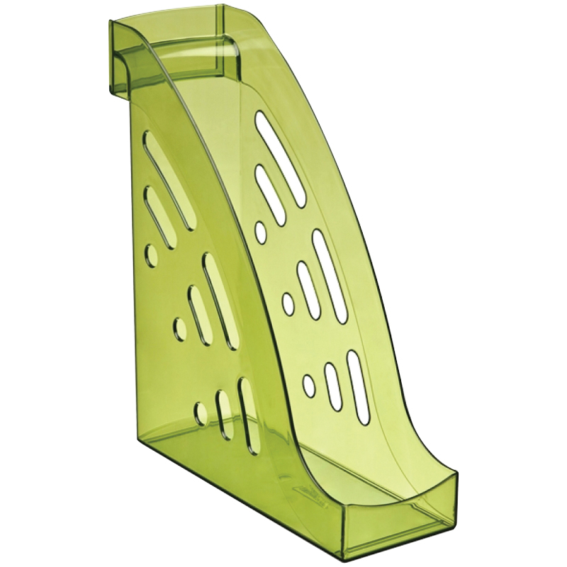 Лоток для бумаг вертикальный СТАММ "Торнадо", тонированный, цвет лайм