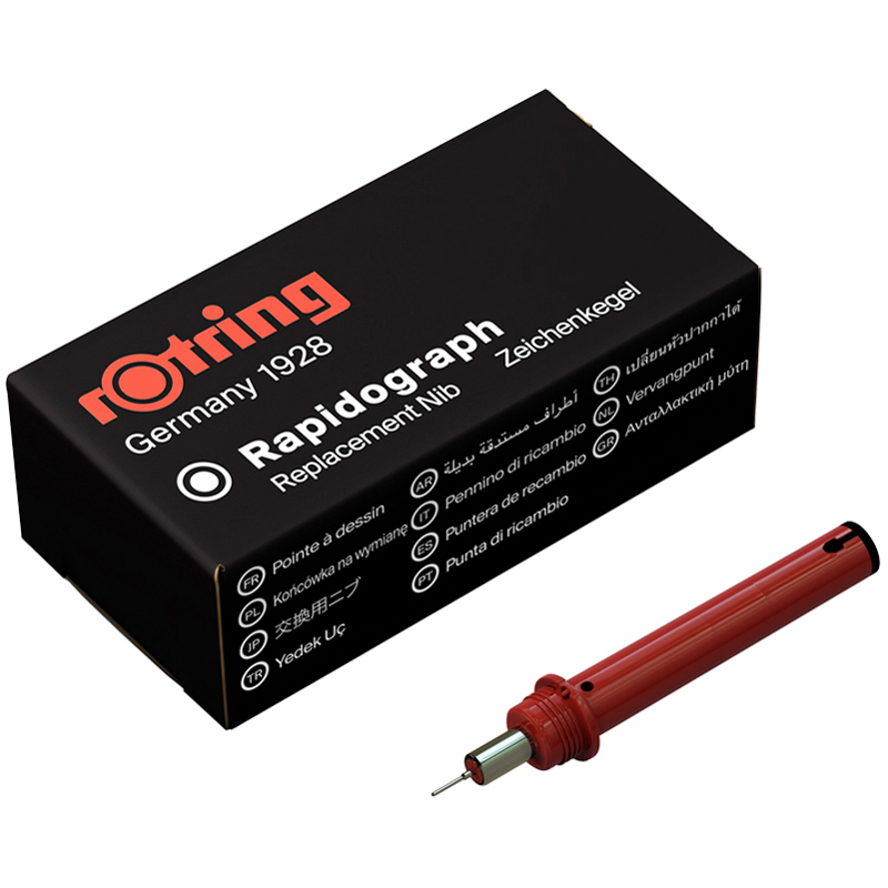 Пишущий элемент для рапидографа Rotring 0,1мм, картон. упаковка