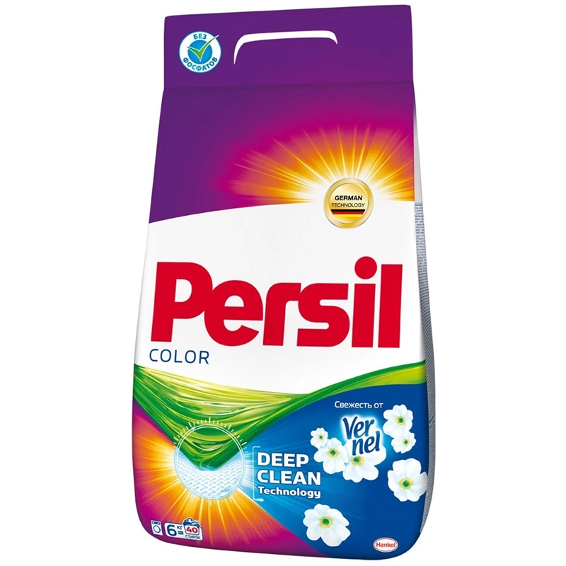 Порошок для машинной стирки Persil Color "Свежесть от Vernel", для цветного белья, 6кг