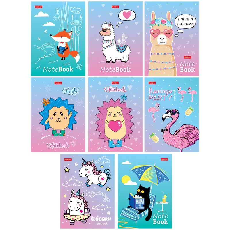 Блокнот А6 24л. на скрепке Hatber "Милые создания"