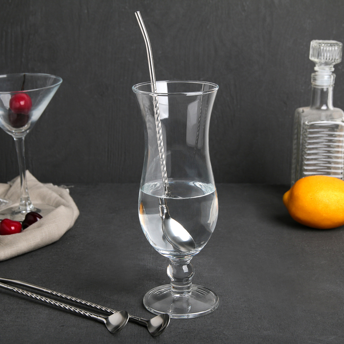 Набор ложек-трубочек барных Доляна «Витые», 22 см, 6 шт