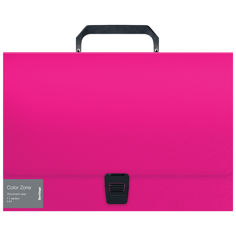 Папка-портфель 1 отделение Berlingo "Color Zone" A4, 330*230*35мм, 1000мкм, розовая