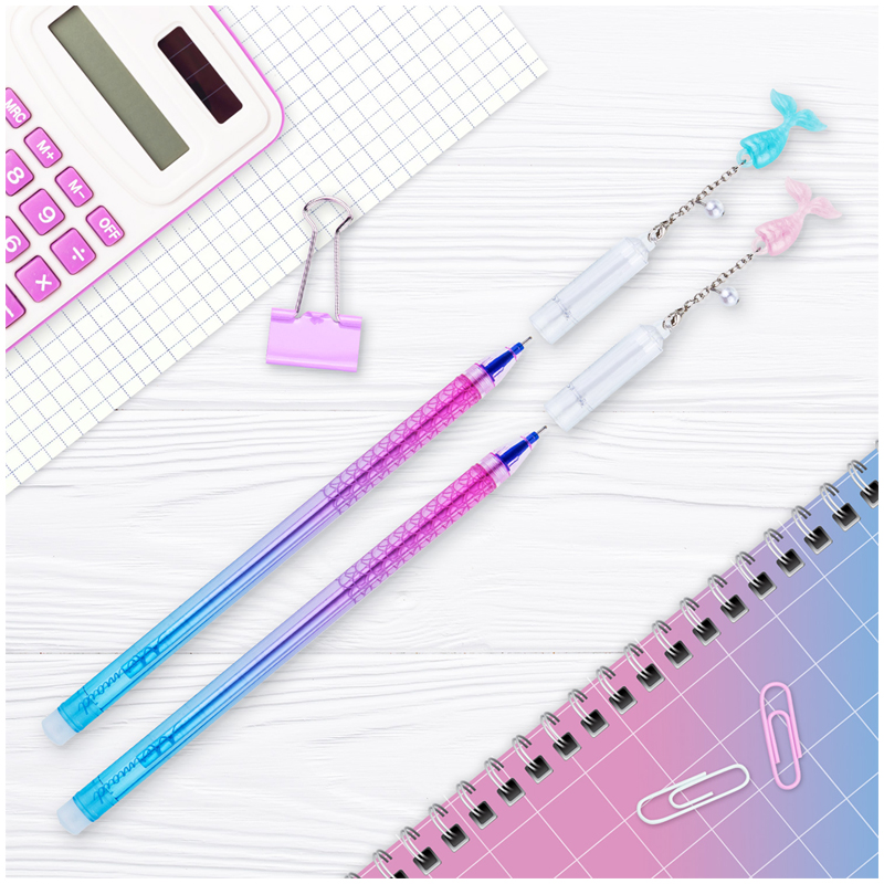 Ручка гелевая стираемая MESHU "Mermaids" синяя, 0,5мм, корпус ассорти