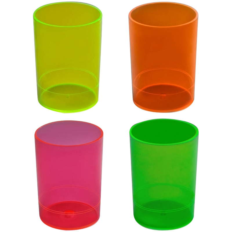 Подставка-стакан СТАММ "Офис. Neon Crystal", пластик, круглый, ассорти