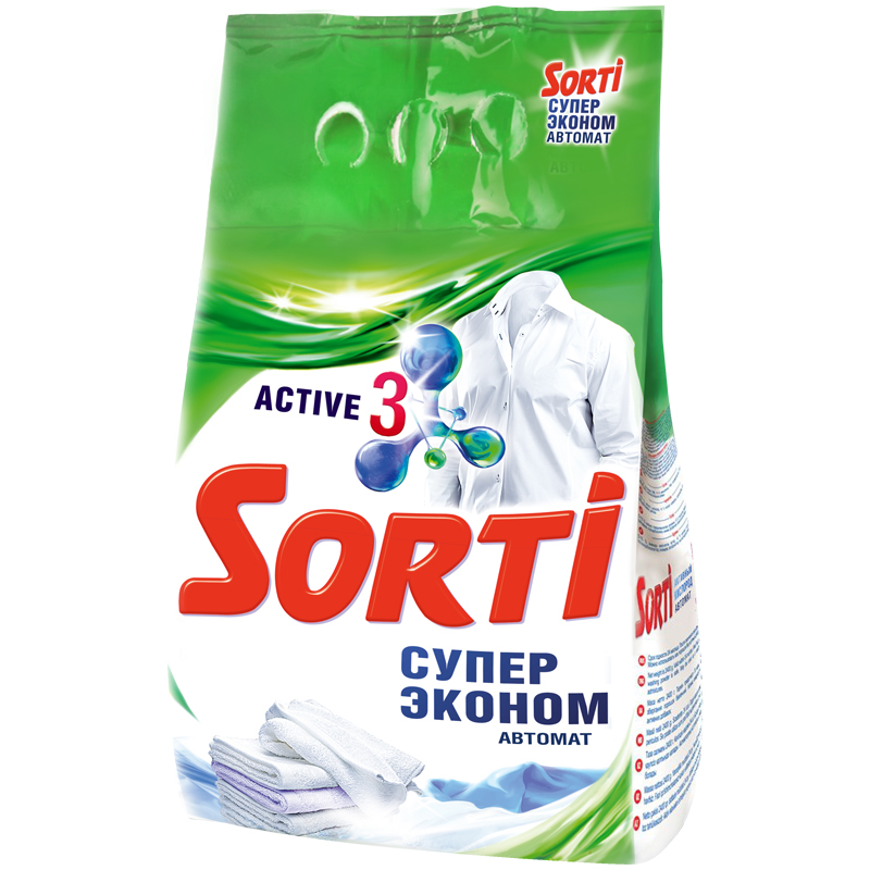 Порошок для машинной стирки Sorti "Супер Эконом", 6кг