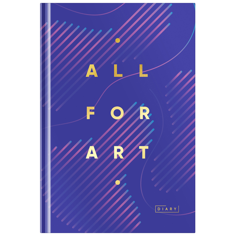 Ежедневник недатированный А5, 160л., 7БЦ OfficeSpace "Моноколор. All for art", матовая ламинация, тиснение золотой фольгой