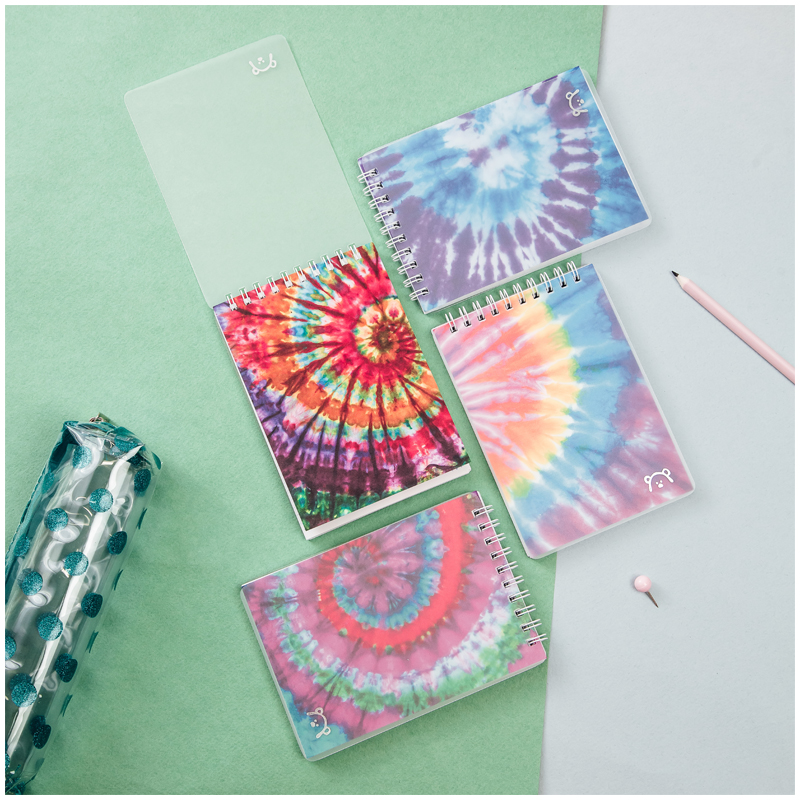 Блокнот А6 60л. на гребне MESHU "Tie-dye", пластиковая обложка