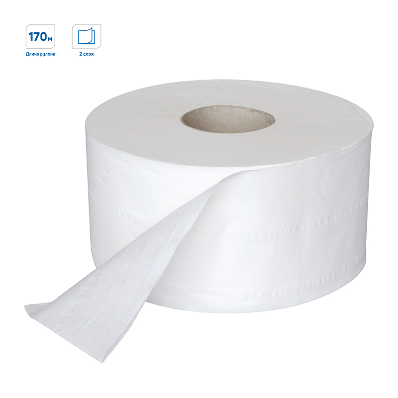 Бумага туалетная OfficeClean Professional(T2), 2-слойная, 170м/рул, белая