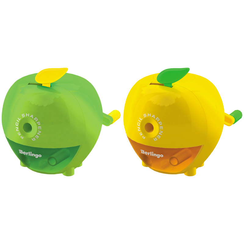 Точилка механическая Berlingo "Яблоко", цвета в асс., пласт. копус, инд. упаковка