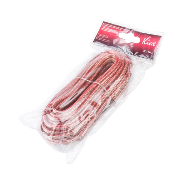 Кабель акустический Kicx SCC-1412, 14AWG, 12м, прозрачный