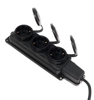 Удлинитель морозостойкий Luazon Lighting, 3 розетки, 10 м, 16 А, КГ 3х1.5 мм2, с з/к, IP44