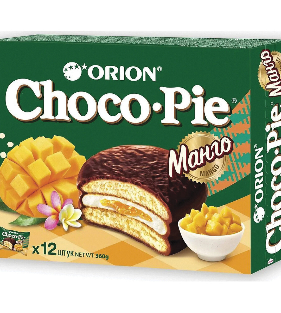 Печенье ORION "Choco Pie Mango" манго 360 г (12 штук х 30 г), О0000013010