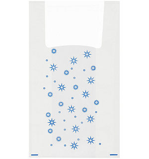 Пакет-майка OfficeClean "Звезды ", ПНД, 30+16*60см, 15мкм, белый