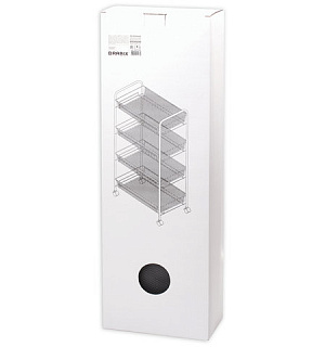 Этажерка (тележка) BRABIX офисно-бытовая 4 яруса, на колесах, металл, серебристая, 43,5х26х83,5 см, 603754