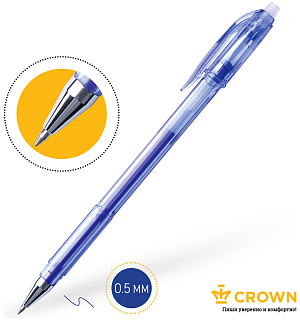 Ручка гелевая стираемая Crown "Erasable Jell" синяя, 0,5мм
