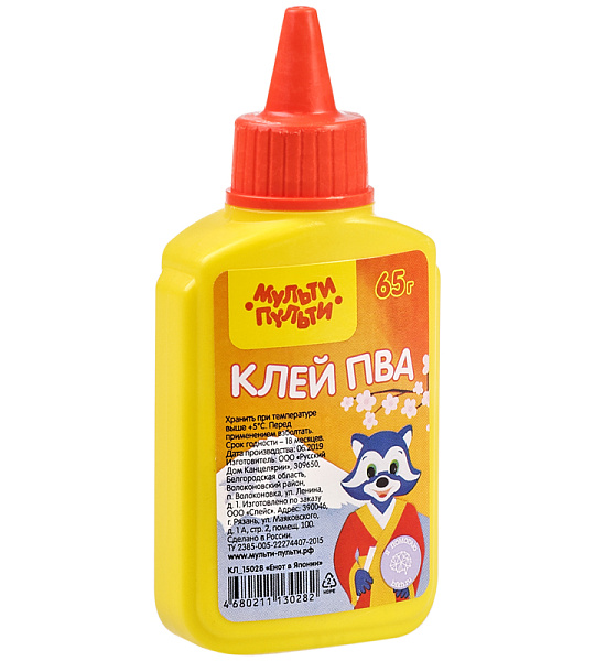 Клей ПВА Мульти-Пульти "Енот в Японии", 65г