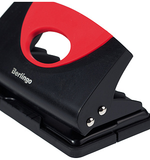 Дырокол Berlingo "Office Soft" 10л., пластиковый, красный, с линейкой
