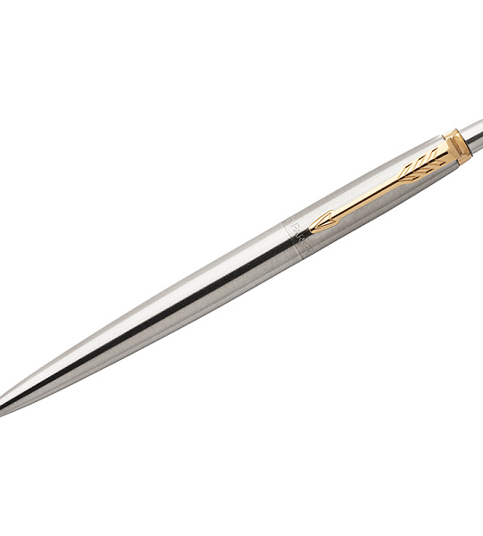 Ручка гелевая Parker "Jotter Stainless Steel GT" черная, 0,7мм, кнопочный механизм, подарочная упаковка