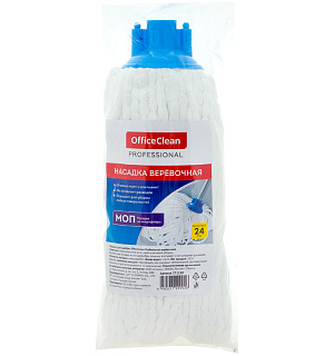 Насадка МОП для швабры OfficeClean Professional веревочная, микрофибра, ворс 24см, 120г