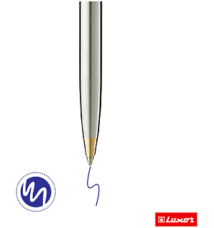 Ручка шариковая Luxor "Sterling" синяя, 1,0мм, корпус хром/золото, кнопочный механизм