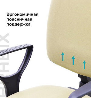 Кресло BRABIX "Prestige Ergo MG-311", регулируемая эргономичная спинка, кожзам, бежевое, 531878