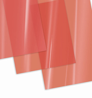 Обложки пластиковые для переплета, А4, КОМПЛЕКТ 100 шт., 200 мкм, прозрачно-красные, BRAUBERG, 532161