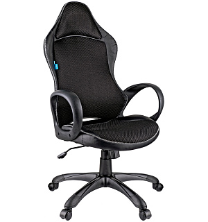 Кресло игровое Helmi HL-S02 "Virage", экокожа/ткань черная