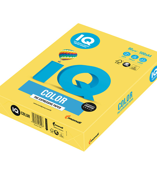 Бумага IQ "Color intensive" А4, 80г/м2, 500л. (канареечно-желтый)