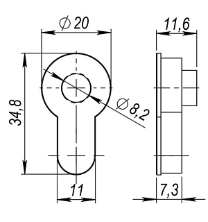 Вставка под шток Armadillo, для CYLINDER 1SN-3, цвет матовый хром