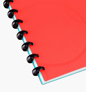 Бизнес-тетрадь В5+, 80л., Berlingo "Eclipse", клетка, на кольцах, с возм. замены блока, 80г/м2, пластик (полифом) обложка, линейка-закладка, красная