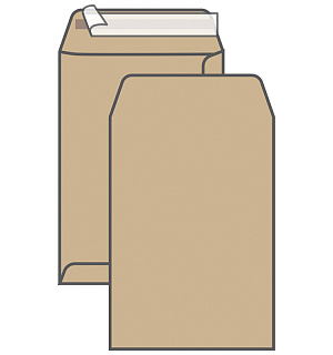 Пакет почтовый C4, UltraPac, 229*324мм, коричневый крафт, отр. лента, 90г/м2