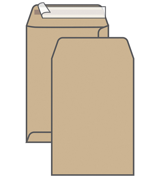 Пакет почтовый C4, UltraPac, 229*324мм, коричневый крафт, отр. лента, 90г/м2