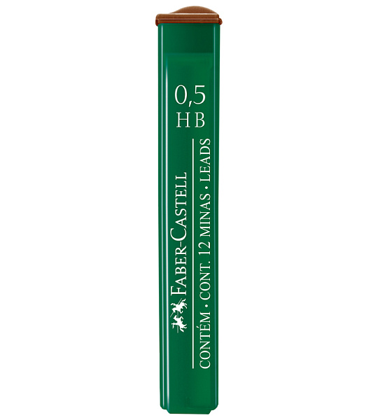 Грифели для механических карандашей Faber-Castell "Polymer", 12шт., 0,5мм, HB