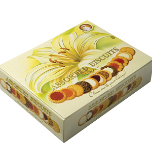 Печенье SANTA BAKERY, ассорти 12 видов, сдобное, 750 г, картонная коробка