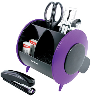 Настольный органайзер Berlingo "Satellite", 9 предметов, черно-фиолетовый