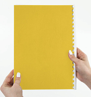 Обложки картонные для переплета, А4, КОМПЛЕКТ 100 шт., тиснение под кожу, 230 г/м2, желтые, BRAUBERG, 530950