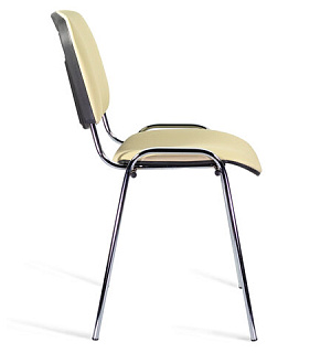 Стул STAFF "Iso Lite CF-008", хром, кожзам бежевый (Z-21), 532568