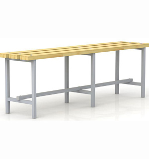 Скамья гардеробная на металлокаркасе Надежда П-13Д (1500), сосна, 475*1500*340