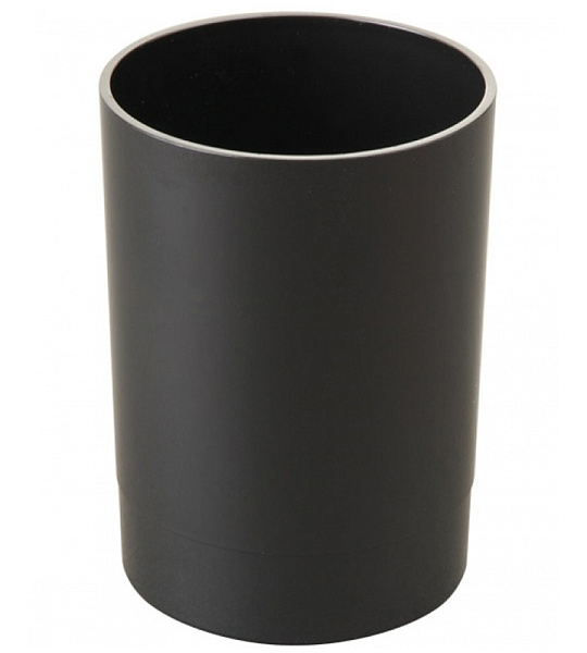 Подставка-стакан СТАММ "Офис", пластик, круглый, черный