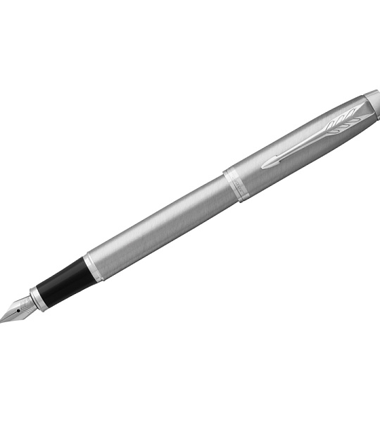 Ручка перьевая Parker "IM Essential Stainless Steel CT" черная, 0,8мм, подарочная упаковка