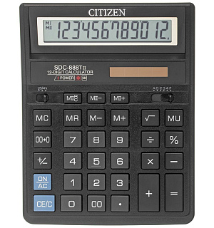 Калькулятор настольный ПОЛНОРАЗМЕРНЫЙ CITIZEN бухг.SDC-888TI 12р.DualPower