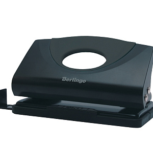 Дырокол Berlingo "Office Soft" 10л., пластиковый, черный, с линейкой