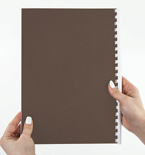 Обложки картонные для переплета, А4, КОМПЛЕКТ 100 шт., тиснение под кожу, 230 г/м2, коричневые, BRAUBERG, 530951