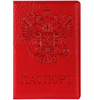Обложка для паспорта OfficeSpace "Герб", кожзам, красный