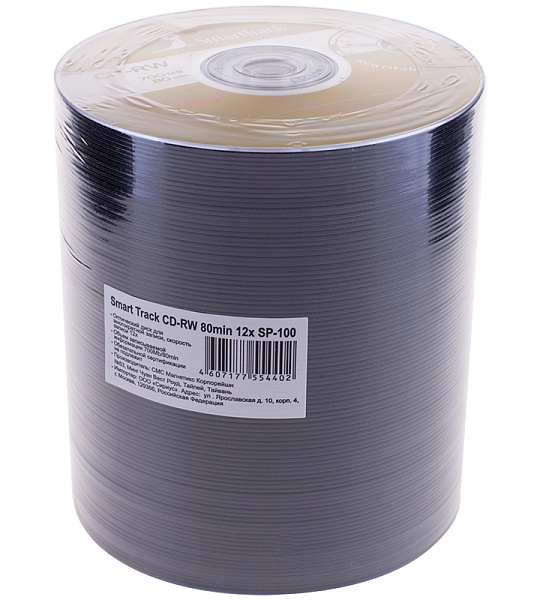 Диск CD-RW 700Mb Smart Track 4-12x Bulk (100шт)