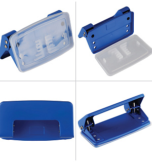 Дырокол OfficeSpace 10л., металлический, синий