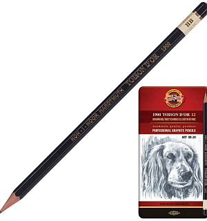 Набор карандашей ч/г Koh-I-Noor "Toison D or" 12шт., 8B-2H, заточен., метал. пенал