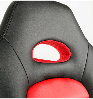 Кресло игровое Helmi HL-S06 "Highway", экокожа/ткань черная/красная