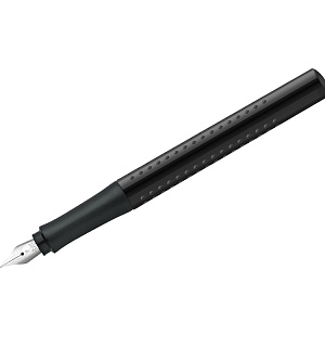 Ручка перьевая Faber-Castell "Grip 2010" синяя, F=0,6мм, трехгран., черн. корпус