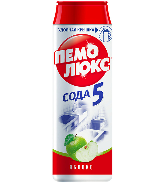 Средство чистящее Пемолюкс "Сода 5. Яблоко", порошок, 480г